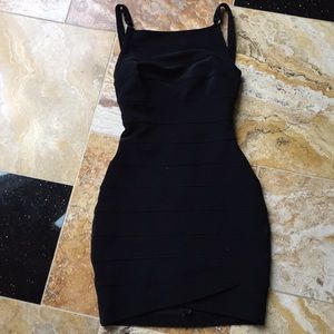 Tootsies SEXY BACK black dress/open crossback/hoop